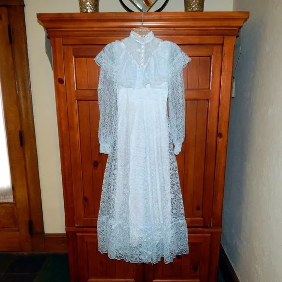 Vintage | Dresses | Stunning Lace Vintage Maxi Dress Victorian Style  Xssmall | Poshmark